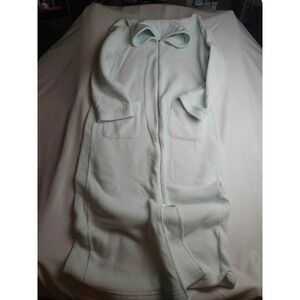Intimate Essentials Light Blue Fleece Full Zip Robe Long Loungewear Medium